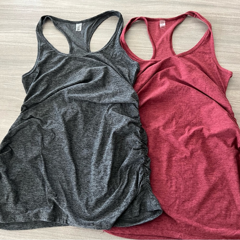 2 Beyond Yoga Featherweight Let it Grow Racerback Maternity Tank